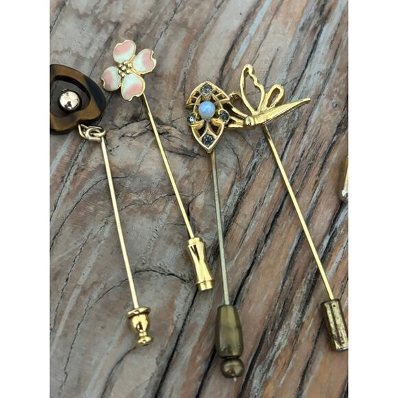 Lot of Seven 7 Vintage Hat Stick Pins Trafari - Picture 4 of 7